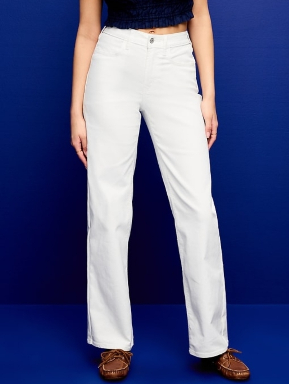 Old Navy High Rise Wow Wide Leg Jean Calla Lilly White Sz 16